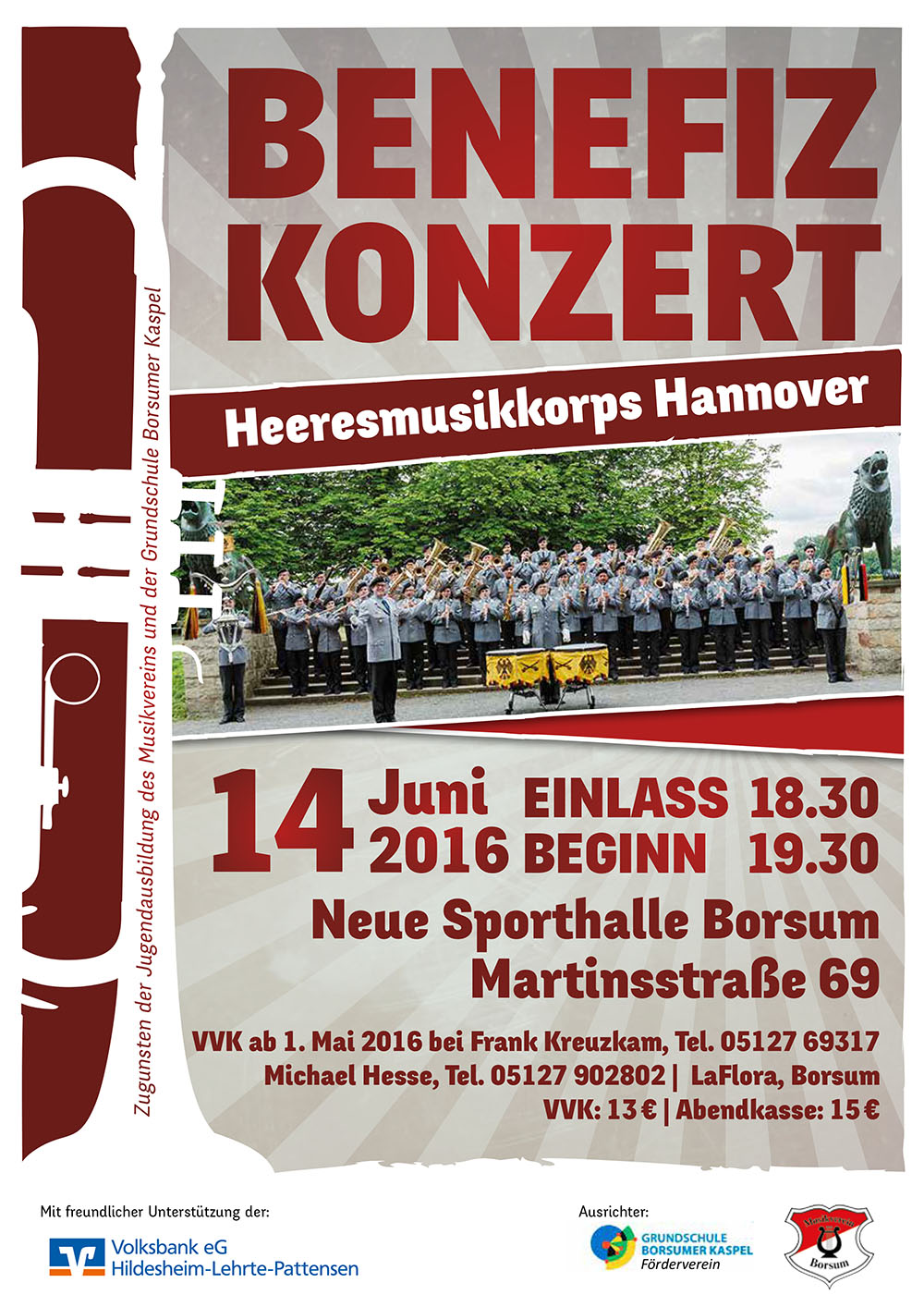 Plakat Benefizkonzert Heeresmusikkorps 2016